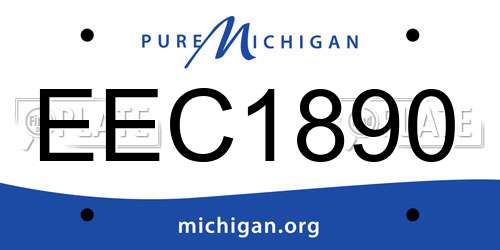 EEC1890 Michigan License Plate