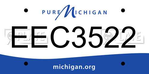 EEC3522 Michigan License Plate