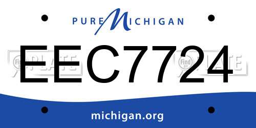 EEC7724 Michigan License Plate