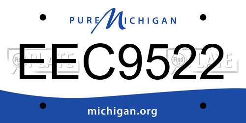 EEC9522 Michigan License Plate