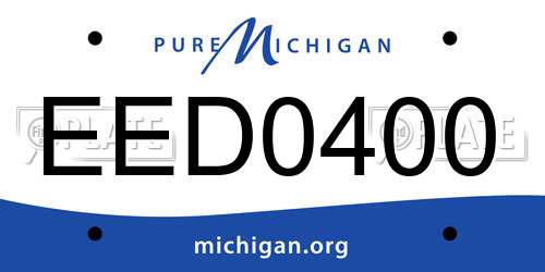 EED0400 Michigan License Plate