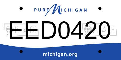 EED0420 Michigan License Plate