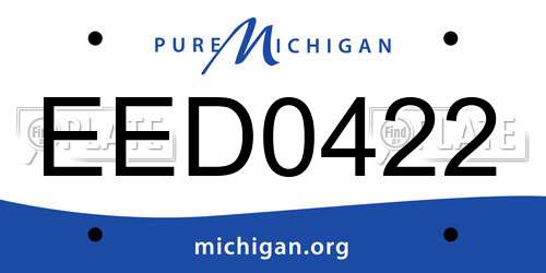 EED0422 Michigan License Plate