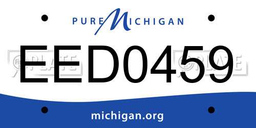 EED0459 Michigan License Plate