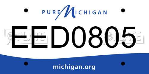 EED0805 Michigan License Plate