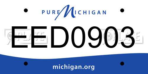 EED0903 Michigan License Plate