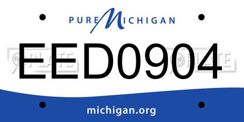 EED0904 Michigan License Plate