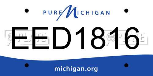 EED1816 Michigan License Plate
