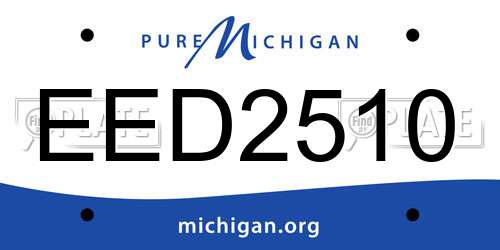 EED2510 Michigan License Plate