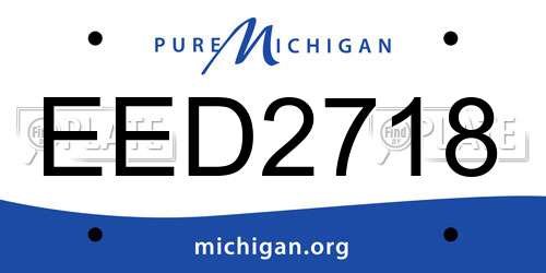 EED2718 Michigan License Plate