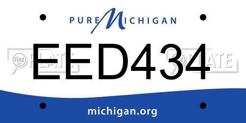 EED434 Michigan License Plate