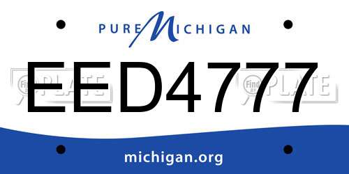 EED4777 Michigan License Plate
