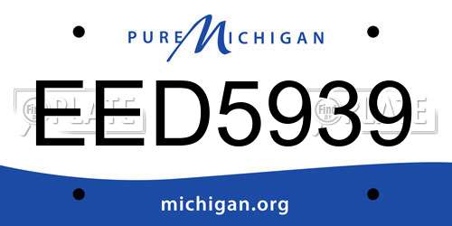 EED5939 Michigan License Plate
