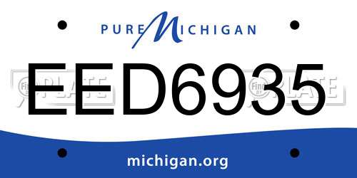EED6935 Michigan License Plate