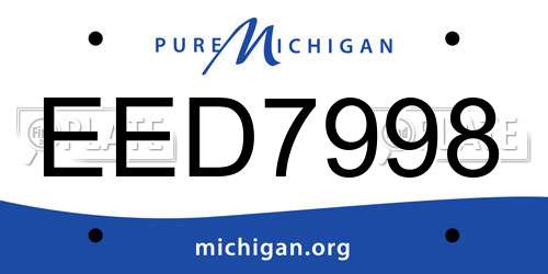 EED7998 Michigan License Plate