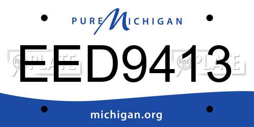 EED9413 Michigan License Plate
