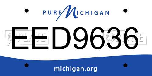 EED9636 Michigan License Plate