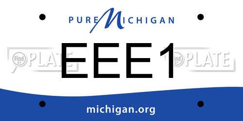 EEE1 Michigan License Plate