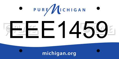 EEE1459 Michigan License Plate
