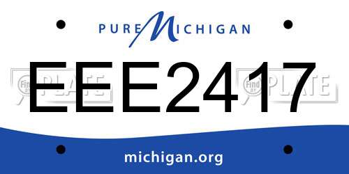 EEE2417 Michigan License Plate