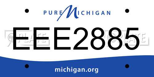 EEE2885 Michigan License Plate