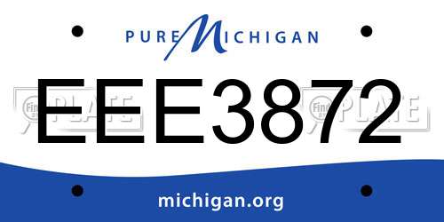 EEE3872 Michigan License Plate