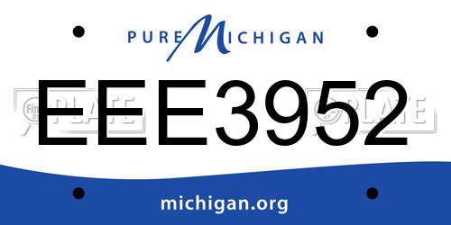 EEE3952 Michigan License Plate
