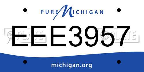 EEE3957 Michigan License Plate