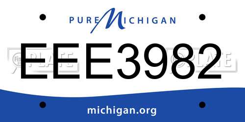 EEE3982 Michigan License Plate