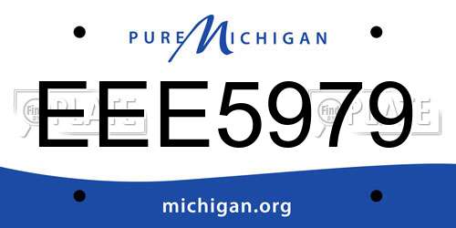 EEE5979 Michigan License Plate
