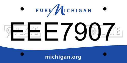 EEE7907 Michigan License Plate
