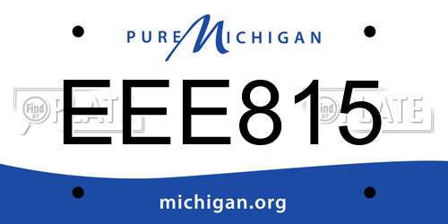 EEE815 Michigan License Plate