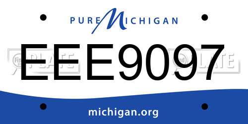 EEE9097 Michigan License Plate