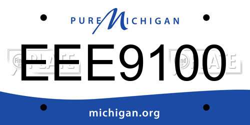 EEE9100 Michigan License Plate