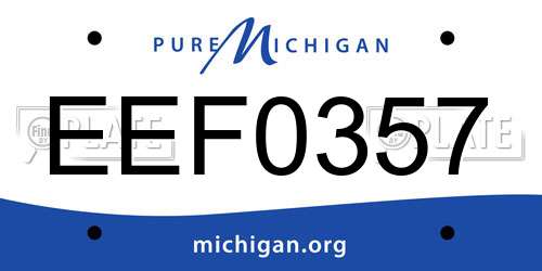 EEF0357 Michigan License Plate