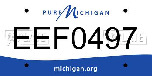 EEF0497 Michigan License Plate