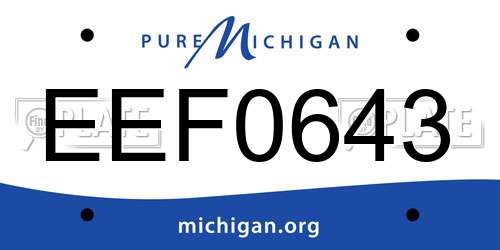 EEF0643 Michigan License Plate