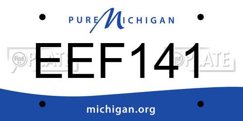 EEF141 Michigan License Plate