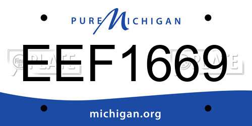 EEF1669 Michigan License Plate