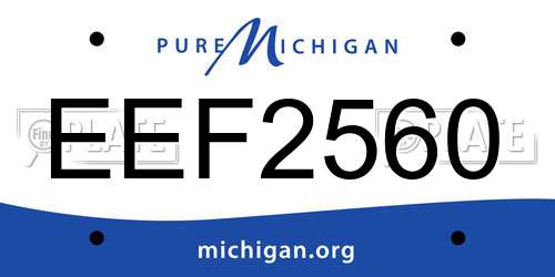 EEF2560 Michigan License Plate