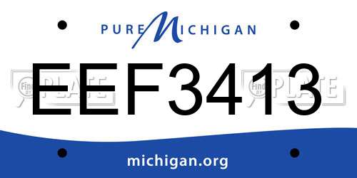 EEF3413 Michigan License Plate