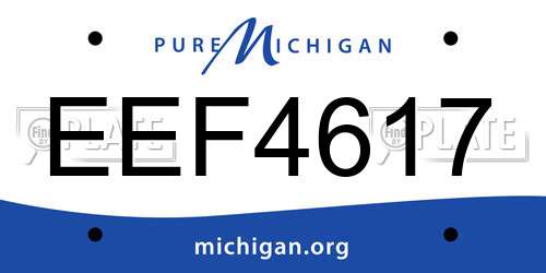 EEF4617 Michigan License Plate