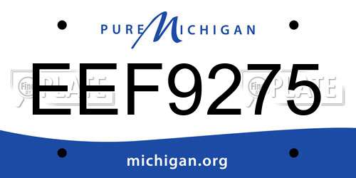 EEF9275 Michigan License Plate