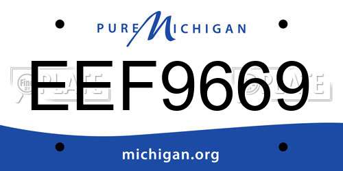 EEF9669 Michigan License Plate