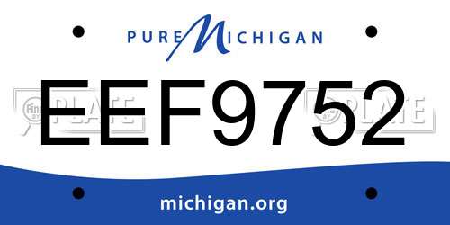 EEF9752 Michigan License Plate