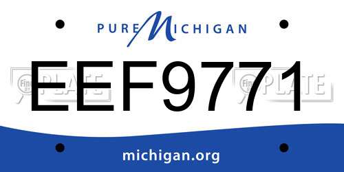 EEF9771 Michigan License Plate