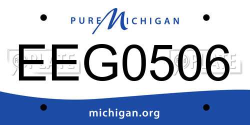 EEG0506 Michigan License Plate