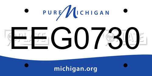 EEG0730 Michigan License Plate