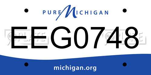 EEG0748 Michigan License Plate