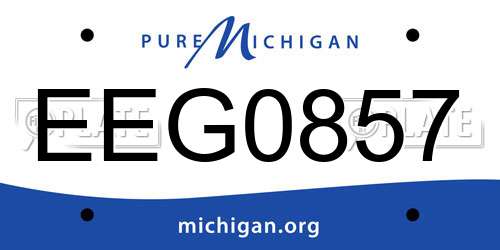 EEG0857 Michigan License Plate